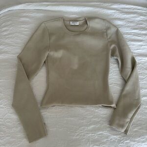 Beige Long Sleeve Women's Sculpt Top by Babaton Size Small